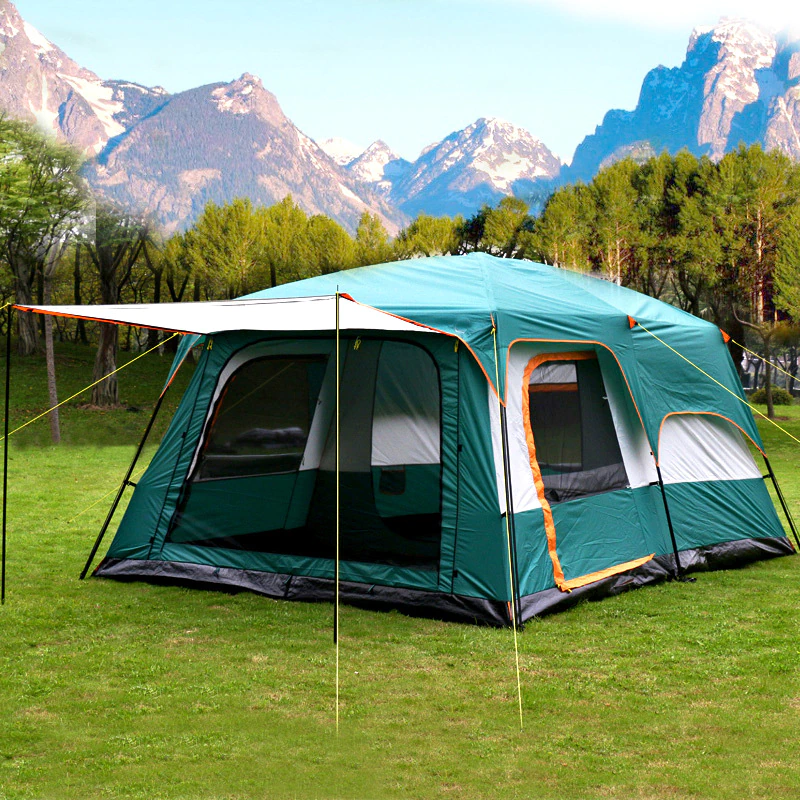 Cheap Goat Tents Outdoor Camping Tent Portable Rainproof Mosquito Proof Double Layer Tent 3 5 People One Bedroom One Hall Small Size Tent